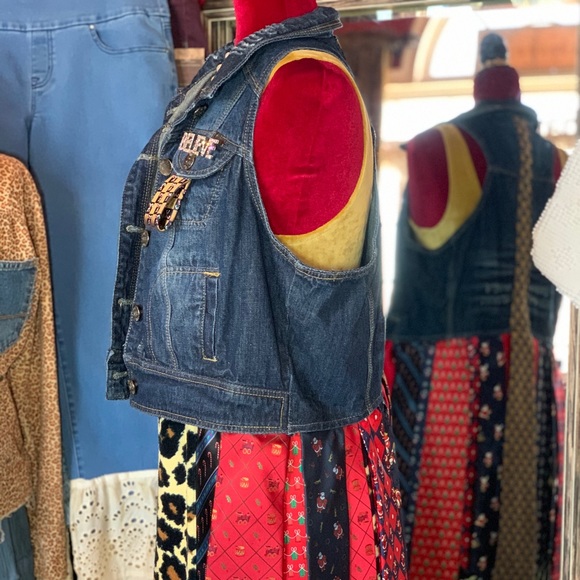 🎄Upcycled Vintage Christmas Denim Gypsy Ooak - Picture 3 of 9